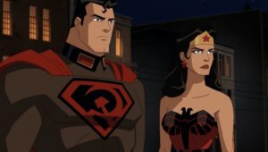 Batman with an earflap and Stalin in the first trailer for Superman. Red son "
