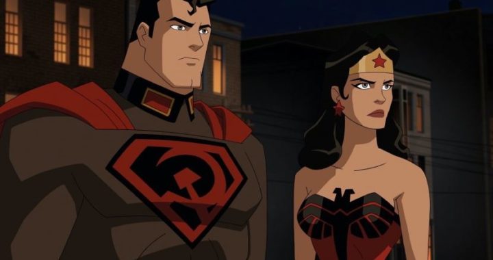 Batman with an earflap and Stalin in the first trailer for Superman. Red son "