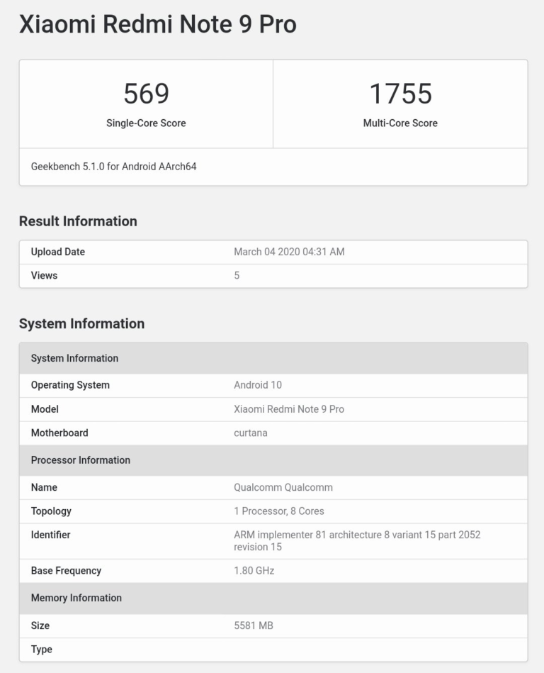 note 9 specs ram