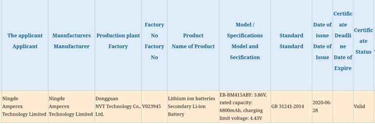 samsung m41 6800 mah battery