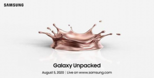 Samsung confirms to hold Galaxy Unpacked 2020 event on August 5