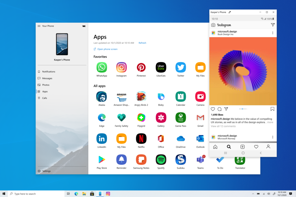 Samsung: Apps can be mirrored on Windows with "your smartphone"